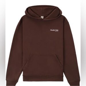 Sporty & Rich Brown Pullover Hoodie with Ribbed Cuffs